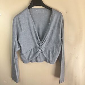 NWT Abercrombie & Fitch Womens Dressy Sparkled Cardigan Sweater Size XL‎ Silver